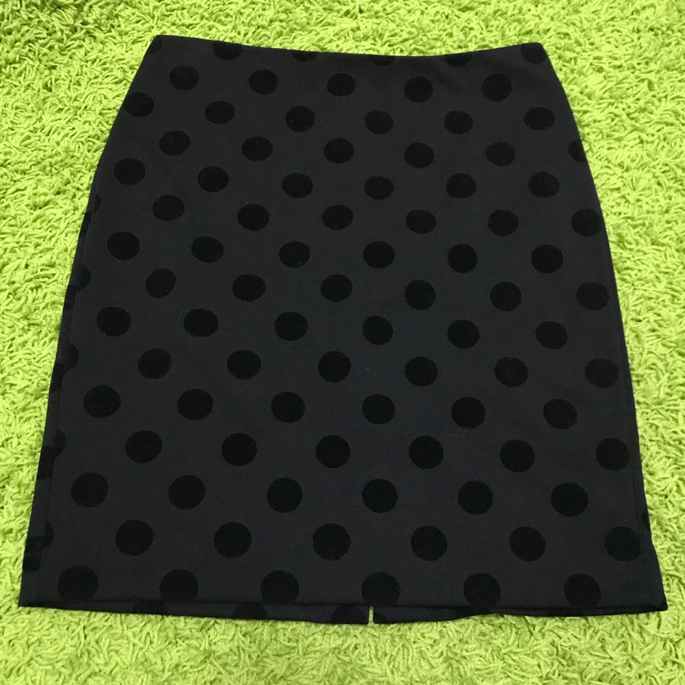 Banana Republic Black Skirt w/ Velvet Polka Dots